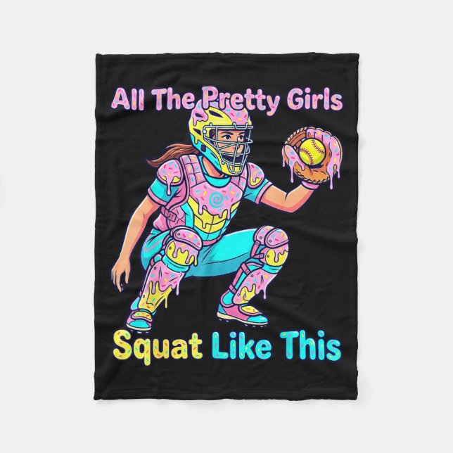 All The Pretty Girls Squat Like This Ice Cream Sof Fleecedecke (Vorderseite)