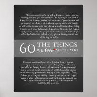 all the things we love about you, 60th birthday