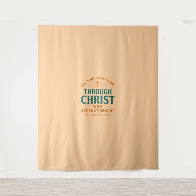 All things I can do through Christ who strengthens Wandteppich (Vorderseite)