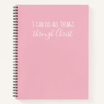 "All Things Through Christ" rosa Notebook