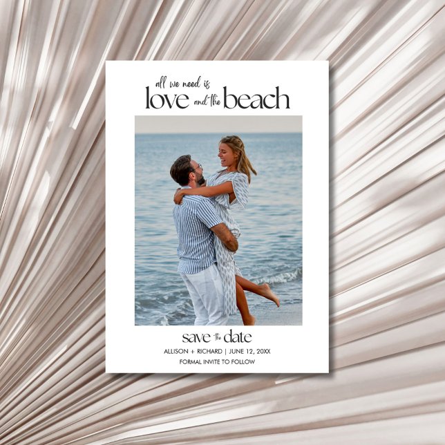 All We Need Is Love and the Beach Photo  Save The Date (All We Need Is Love and the Beach Photo Save The Date)