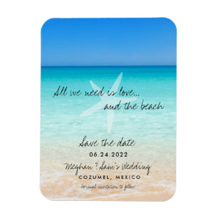 All We Need is Love Beach Save the Date Magnets