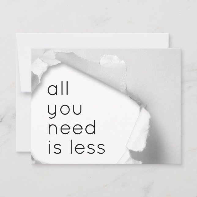 All you need is less (Vorderseite)