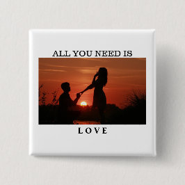 All you need is love couple anniversary quote button