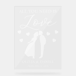 All You Need is Love Custom Wedding Acrylschild