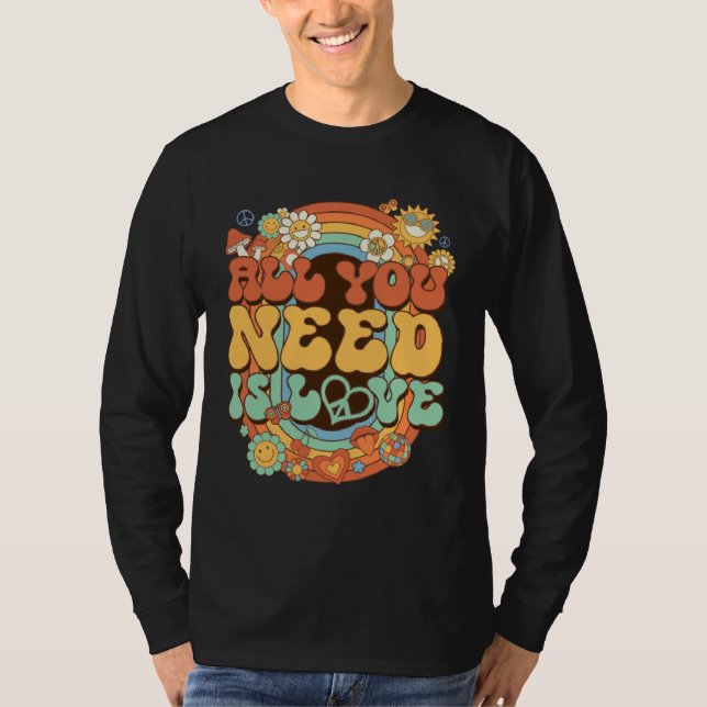 All You Need Is Love Hippie Costume Daisy Groovy R T-Shirt (Vorderseite)