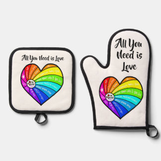 All You Need is Love Ofenhandschuh & Topflappen-Set