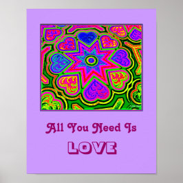 'All You Need Is Love'  Poster (Purple)