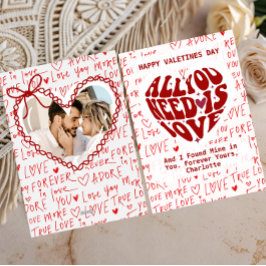 all You Need Is Love Red Heart Valentines Day Feiertagskarte