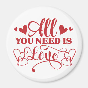 All You Need Is Love Typografie Magnet