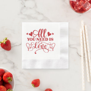 All You Need Is Love Typografie Papiertücher Serviette