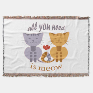All you need is meow Valentine cats Decke