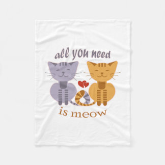 All you need is meow Valentine cats Fleecedecke