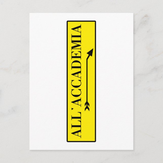 All'Accademia, Venedig, italienisches Straßenzeich Postkarte (Vorderseite)