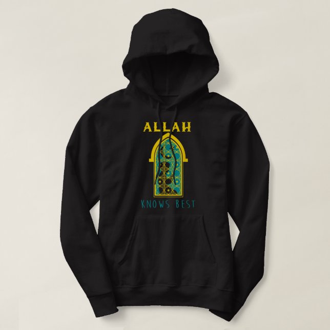 Allah kennt die beste islamische Alhamdulillah-Mos Hoodie (Design vorne)