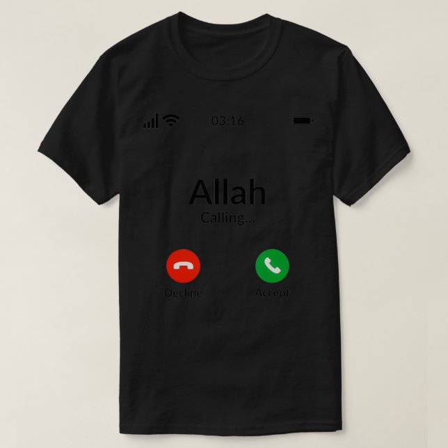 Allah ruft an - Islam T-Shirt (Design vorne)