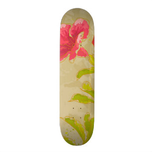 Allamanda-Blume auf getontem Hintergrund Skateboard