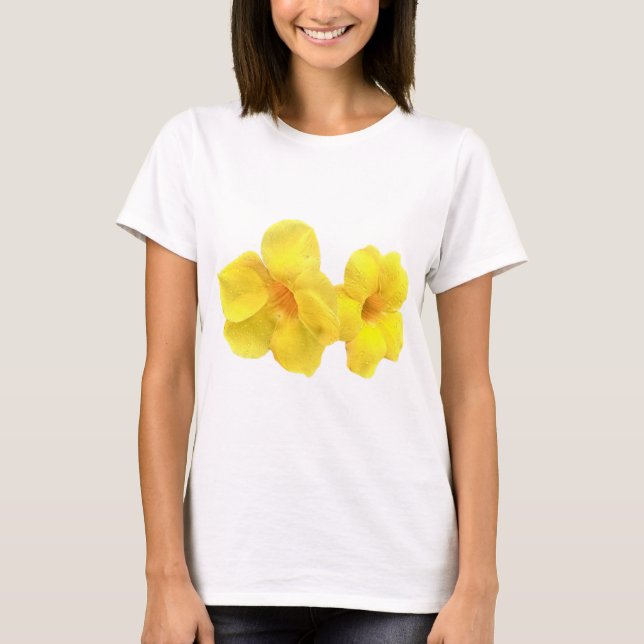 Allamanda-Blume mit Regenfällen T-Shirt (Vorderseite)