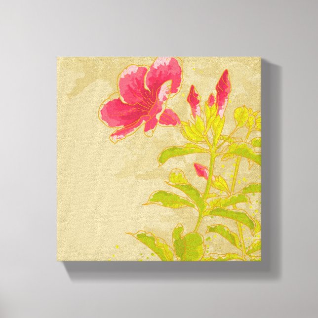 Allamanda-Blume zum Hintergrund Leinwanddruck (Vorderseite)