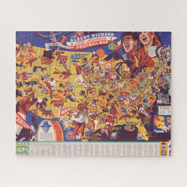 Allamerikanische Vintage Fußballkarte (Horizontal)