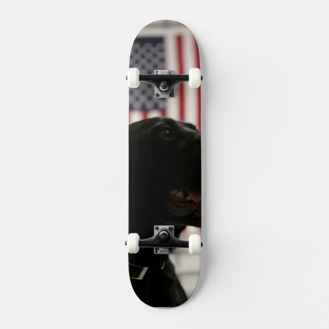 Allamerikanischer Schwarzer Labrador Skateboard (Vorderseite)