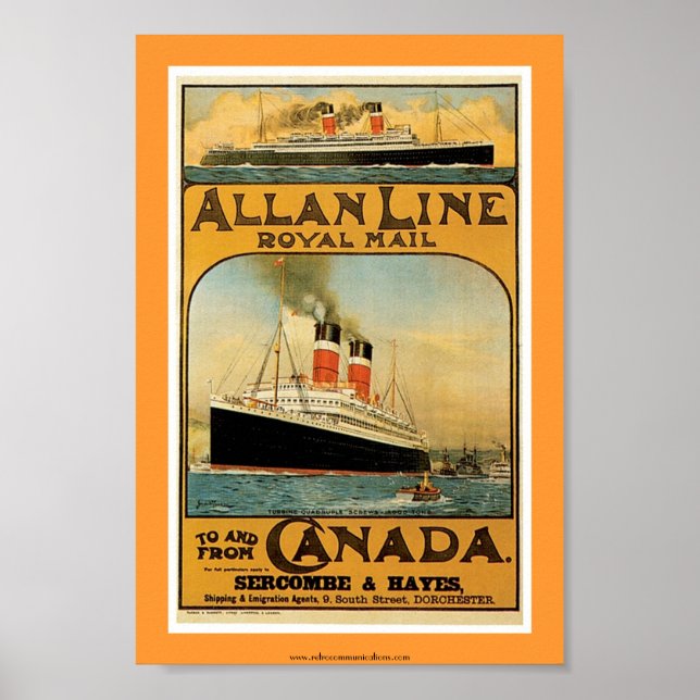 Allan Line Steamship Poster (Vorne)