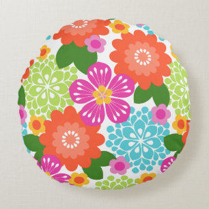 Allana Garden Hawaiian Graphic Floral - Brights Rundes Kissen