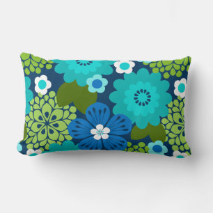 Allana Garden Hawaiian Graphic Floral - Navy Lendenkissen