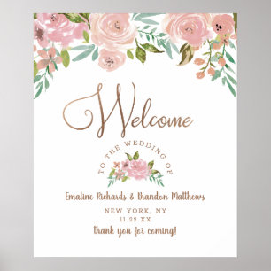 Allant Rose Vintage Dusty Affiche de bienvenue ros