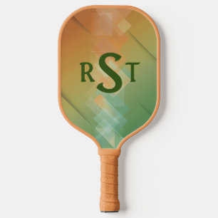 Alle 3 Anfangsbuchstaben Grün braun Abstrakt Pickleball Schläger