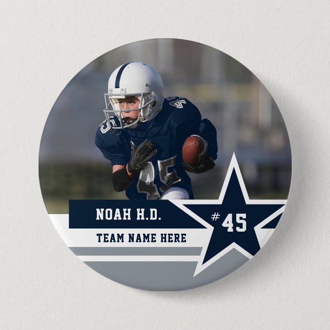 Alle 3 Color Sports Foto Team Buttons Buttone (Vorderseite)