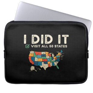Alle 50 US-Bundesstaaten besucht - USA-Kartenreise Laptopschutzhülle
