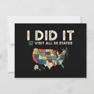 Alle 50 US-Staaten besucht - USA Map Travel - Besu Postkarte