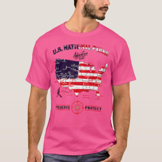 Alle 63 National Parks Map American Wandern Campin T-Shirt