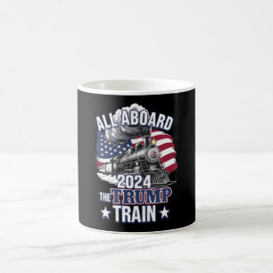 Alle Aboard dem Trump-Zug Trump 2024 Patriotisches Kaffeetasse