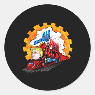 Alle Aboard Der Trump-Zug 2024 Zukunft ist hell Runder Aufkleber