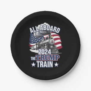Alle Aboard Der Trump Zug Trump 2024 Patriotisch U Pappteller