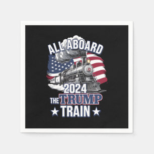 Alle Aboard Der Trump Zug Trump 2024 Patriotisch U Serviette