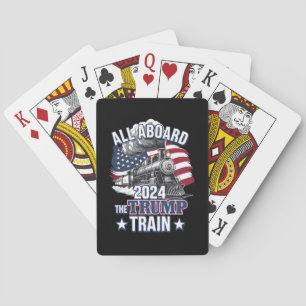 Alle Aboard Der Trump Zug Trump 2024 Patriotisch U Spielkarten