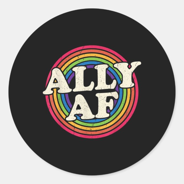Alle AF - Gay Pride Monat - LGBT-Regenbogenflagge Runder Aufkleber (Vorderseite)