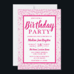 Alle Altersstufen Rosa Glitzer Border Girl Geburts Einladung<br><div class="desc">Alle Altersstufen Rosa Glitzer Border Girly Birthday Party Matching Sammlung in Niche und Nest Store.</div>