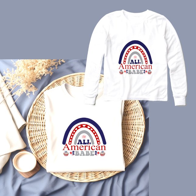 Alle American Babe Red White Blue Patriotic Rainbo (All American Babe Red White Blue Patriotic Rainbow Tri-Blend Shirts)