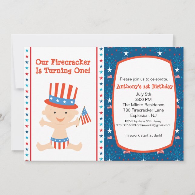 Alle American Boys First Birthday Einladung (Vorderseite)