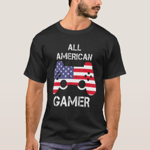Alle American Gamer Us Flag Video Games 4. Juli 20 T-Shirt