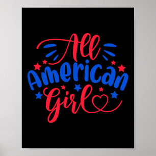 Alle American Girl Independence Day 4. Juli USA Fl Poster
