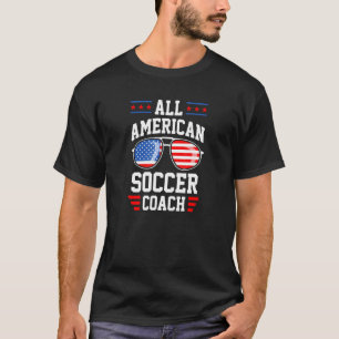 Alle American Soccer Coach USA Flag School T-Shirt