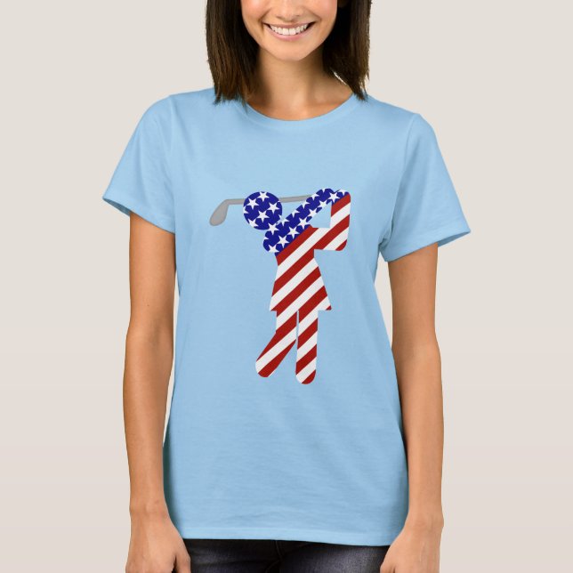 Alle Amerikanerin Golfer T-Shirt (Vorderseite)