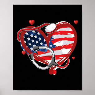 Alle amerikanische Krankenschwester 4. Juli Patrio Poster