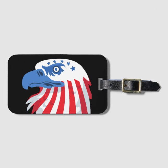 Alle amerikanischen Adler und Flaggen Gepäckanhänger (Vorderseite (Horizontal))