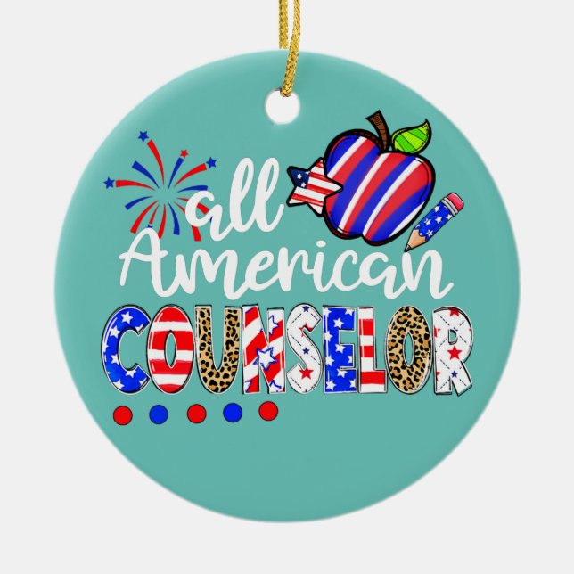 Alle amerikanischen Berater Fireworks Leopard 4. Keramik Ornament (Vorne)